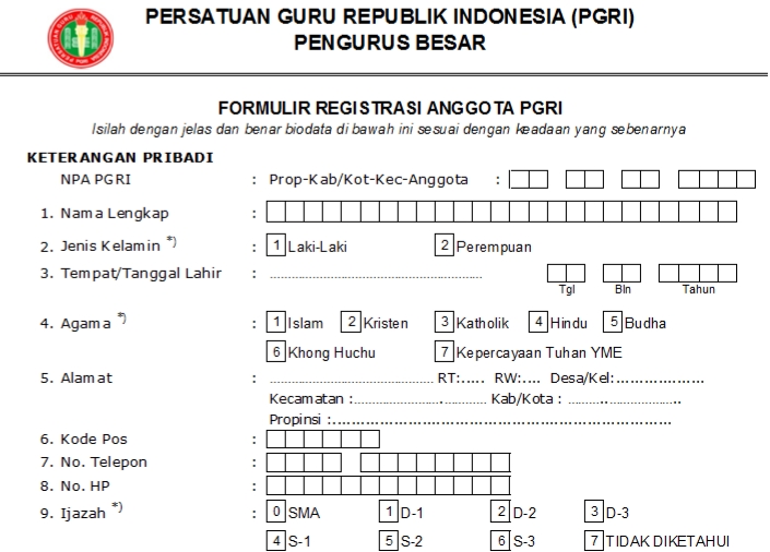 Pendaftaran PGRI Ende - Persatuan Guru Republik Indonesia Cabang Ende